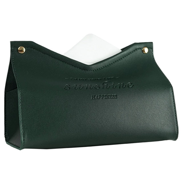 Logan faux leather Tissue Box