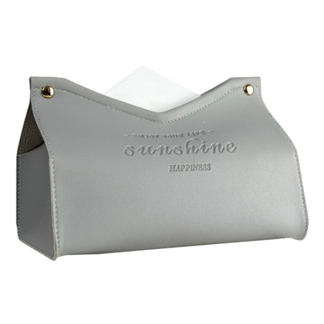 Logan faux leather Tissue Box