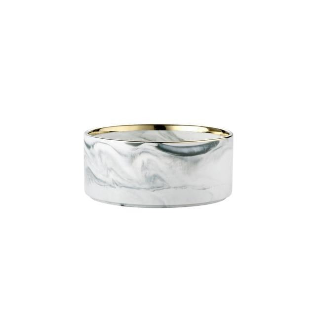 The Midcentury Marble Pet Food Bowl