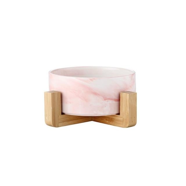 The Midcentury Marble Pet Food Bowl