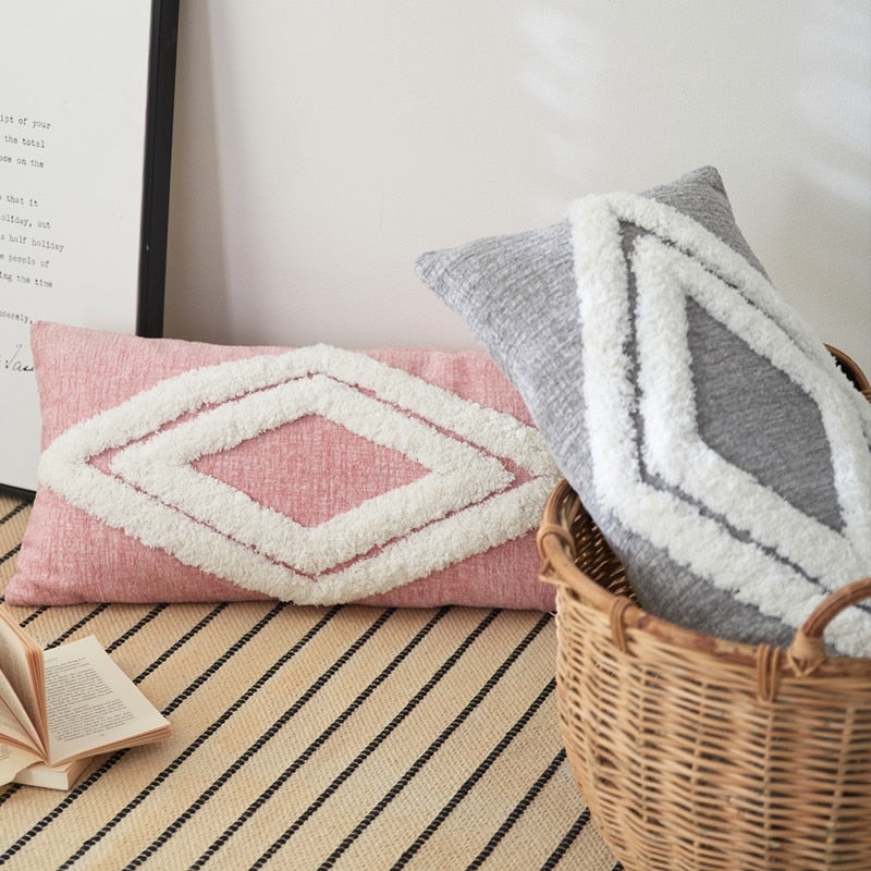 The Double Diamond Lumbar Pillow Cover