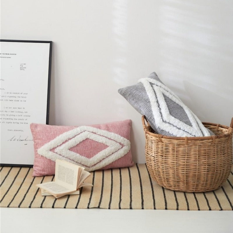The Double Diamond Lumbar Pillow Cover
