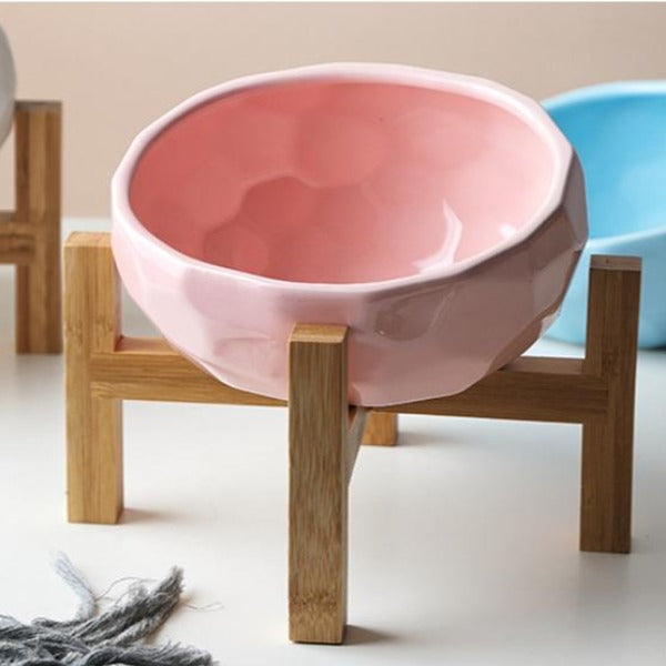 The Faceted Gem Ceramic Pet Food Bowl