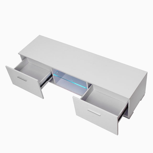 High Gloss Entertainment Center TV Console Table With Storage Drawers