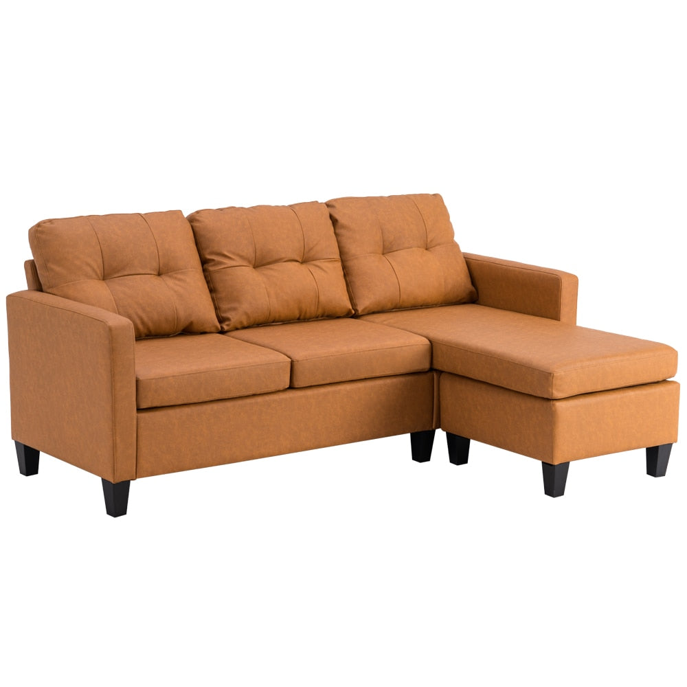 Brown L-Shaped Sofa