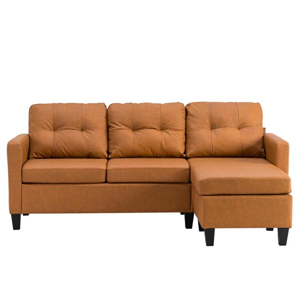 Brown L-Shaped Sofa