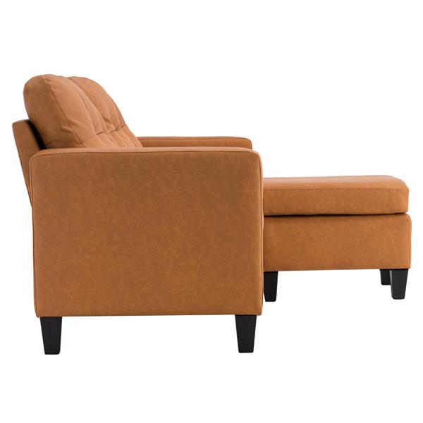 Brown L-Shaped Sofa