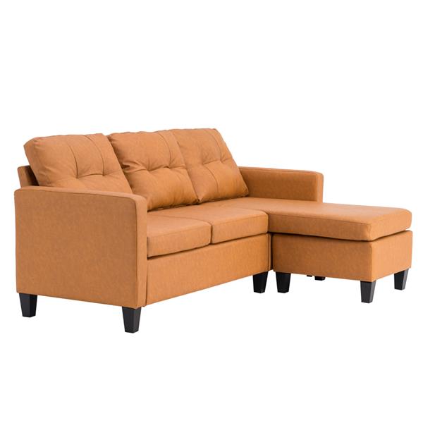 Brown L-Shaped Sofa