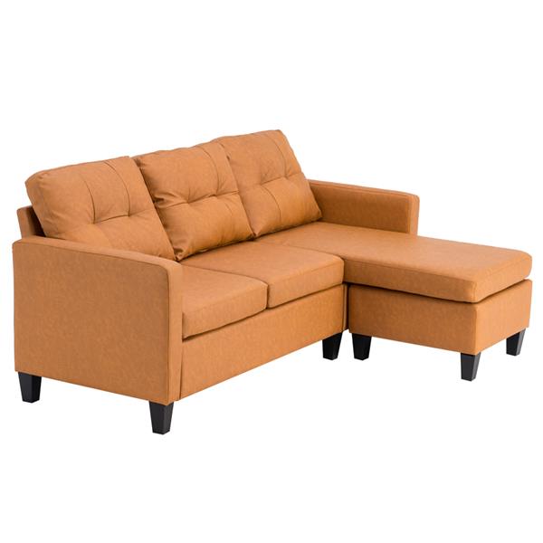 Brown L-Shaped Sofa