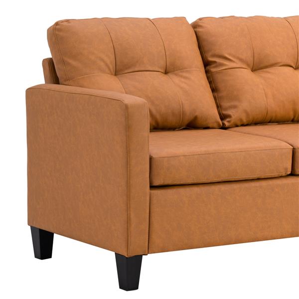 Brown L-Shaped Sofa