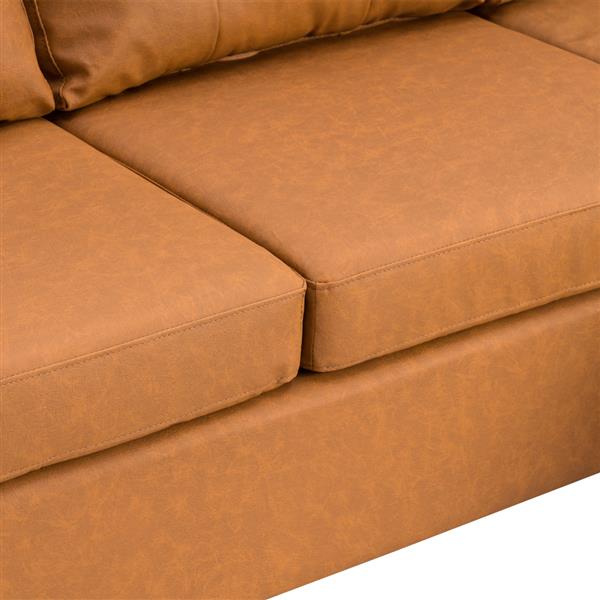 Brown L-Shaped Sofa