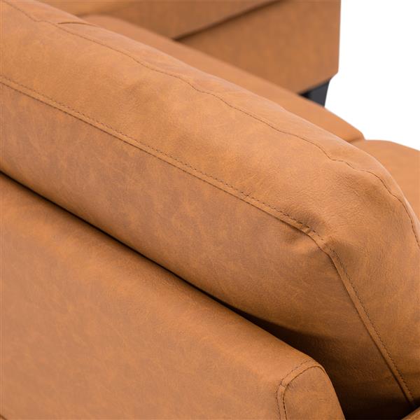 Brown L-Shaped Sofa