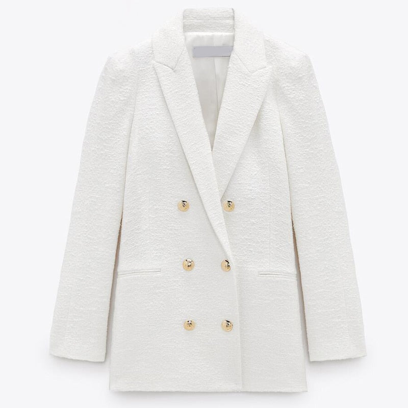 Tweed Chic Button Office Suit Coat