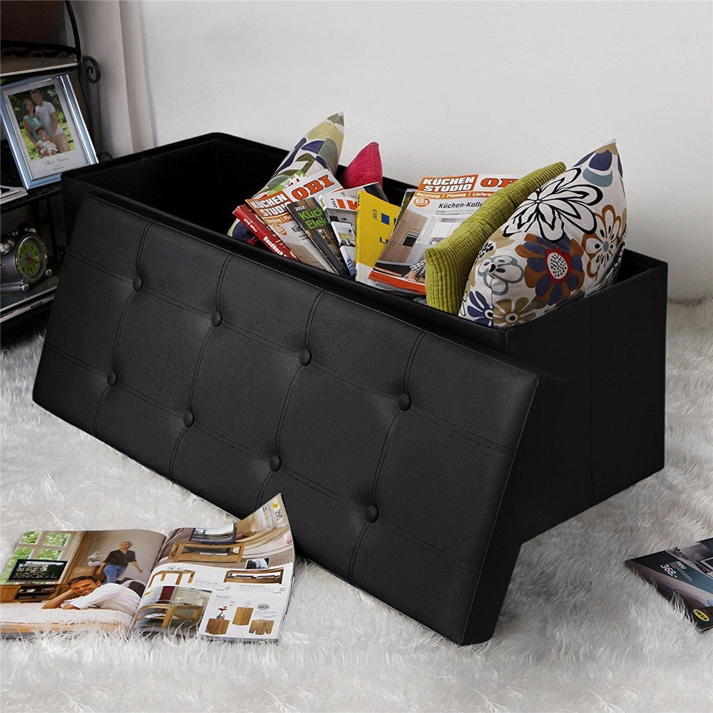 Simple Leather Storage Stool