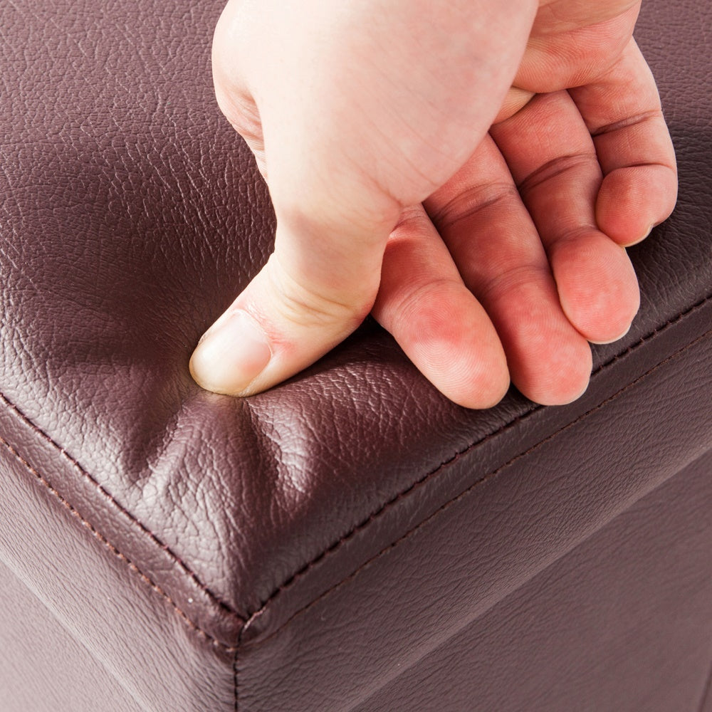 Simple Leather Storage Stool