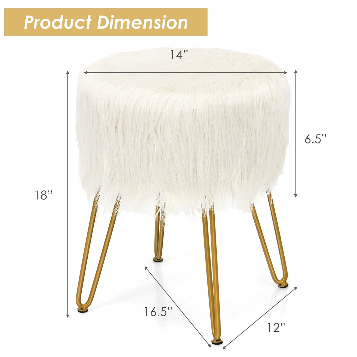 Faux Fur Vanity Chair