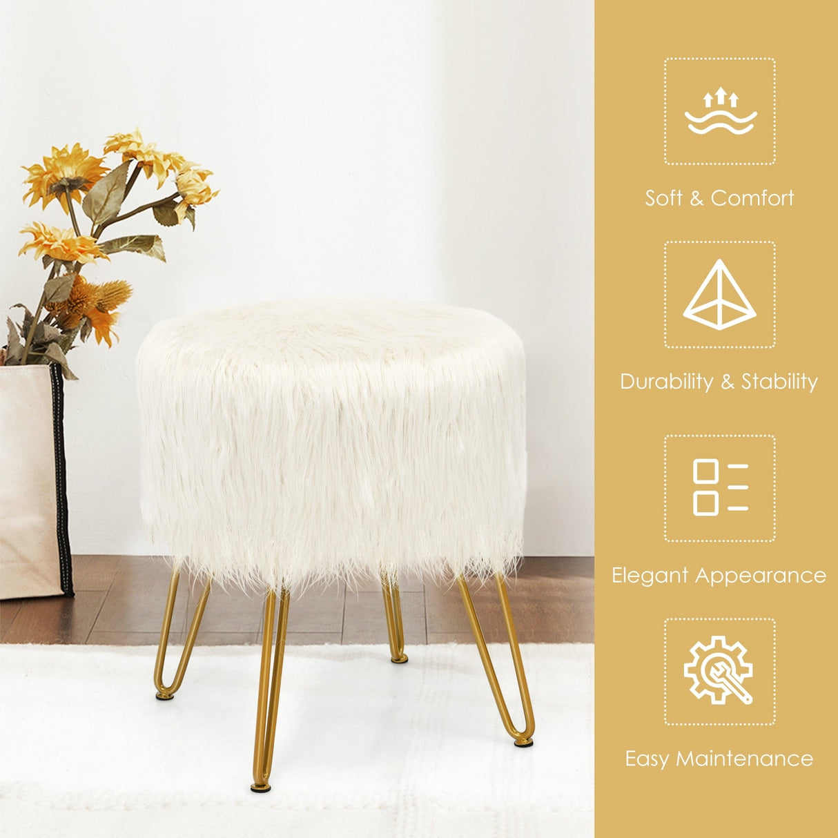Faux Fur Vanity Chair
