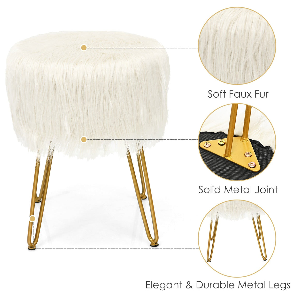 Faux Fur Vanity Chair