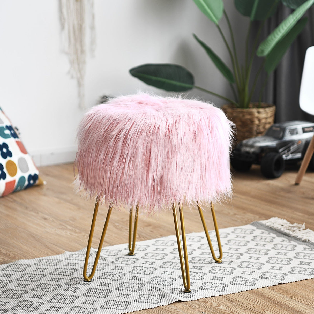 Faux Fur Vanity Chair