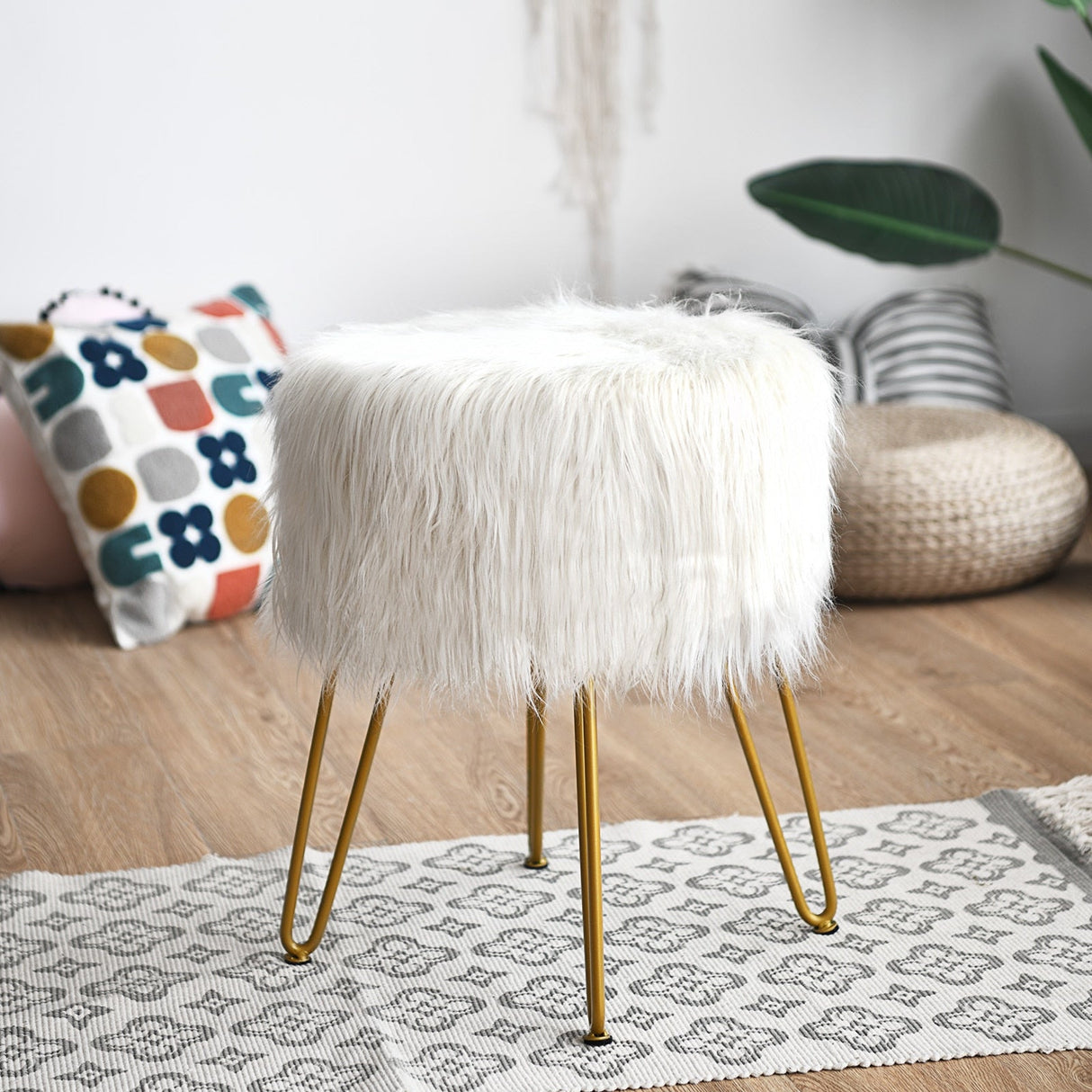 Faux Fur Vanity Chair