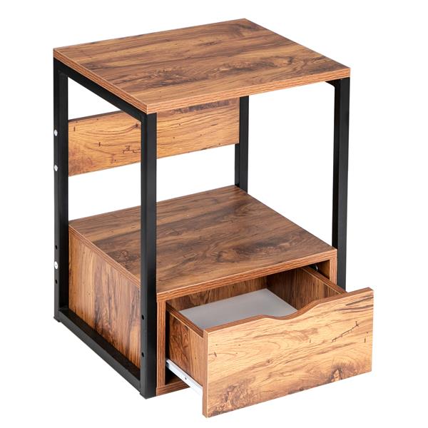 Rustic Night Stand Side Table Set