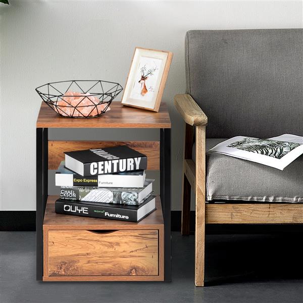 Rustic Night Stand Side Table Set