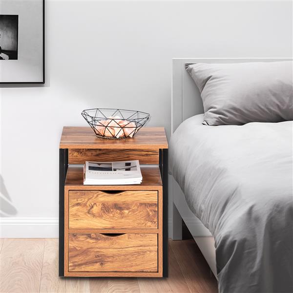 Rustic Night Stand Side Table Set