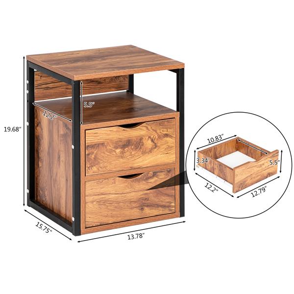 Rustic Night Stand Side Table Set