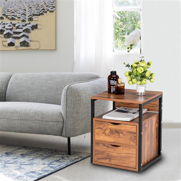 Rustic Night Stand Side Table Set