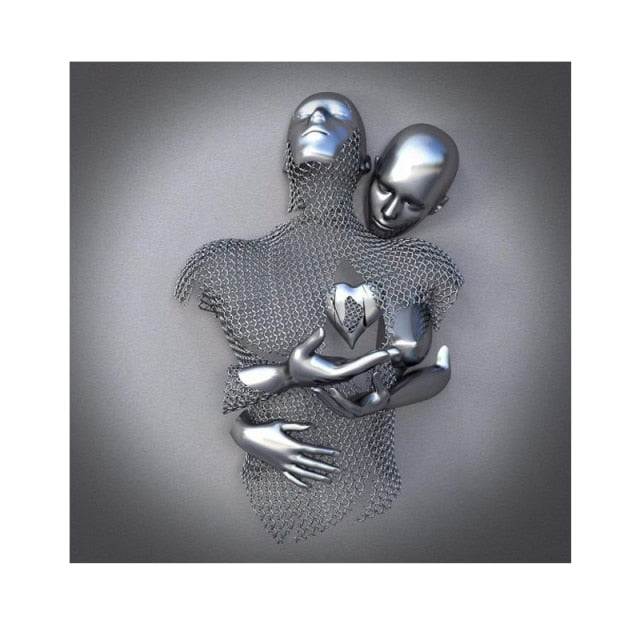 Modern Love in Silver Canvas Prints