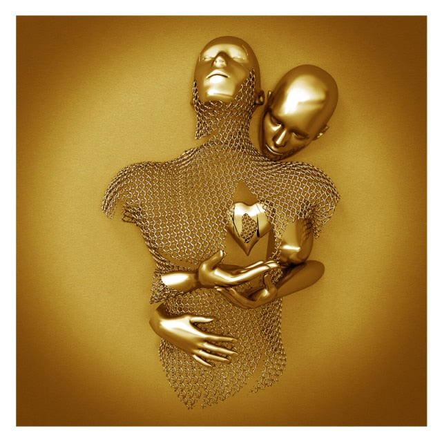Modern Love in Gold Canvas Print