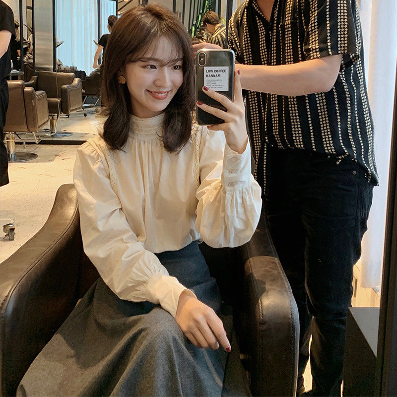 Lace Turtleneck Patchwork Elegant Blouse