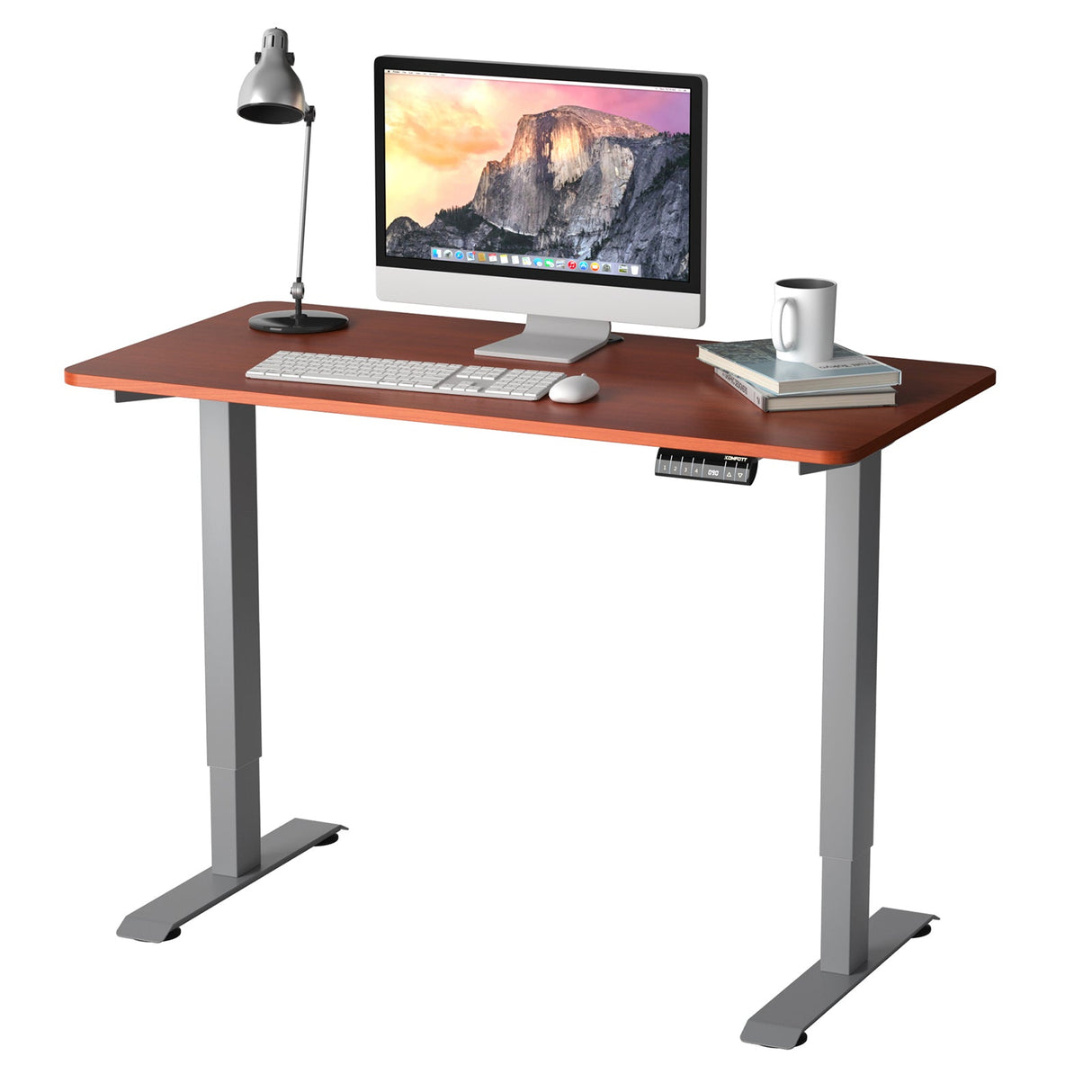 Costway Electric Adjustable Standing Desk Stand up Workstation w/Control Teak HW67581TN