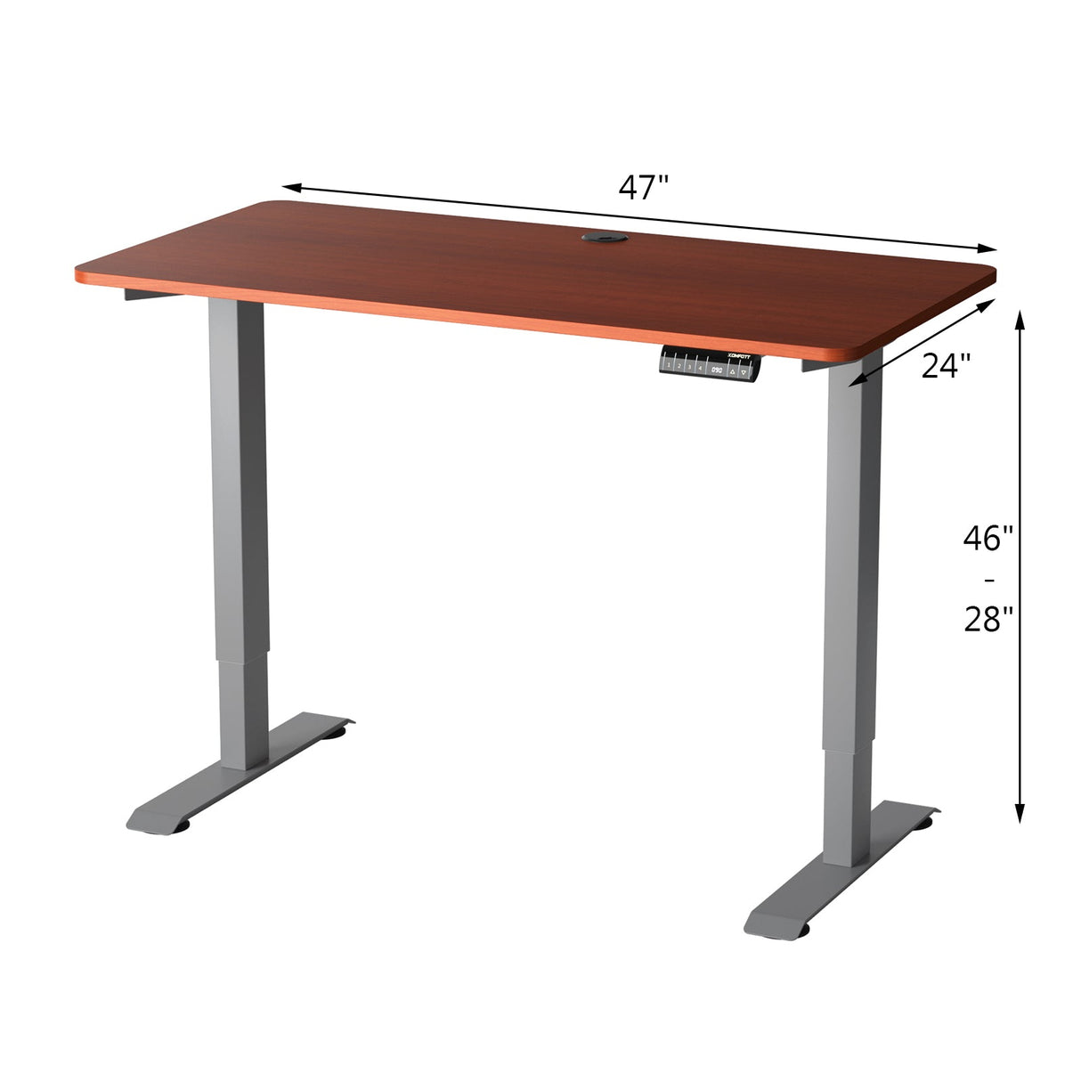 Costway Electric Adjustable Standing Desk Stand up Workstation w/Control Teak HW67581TN