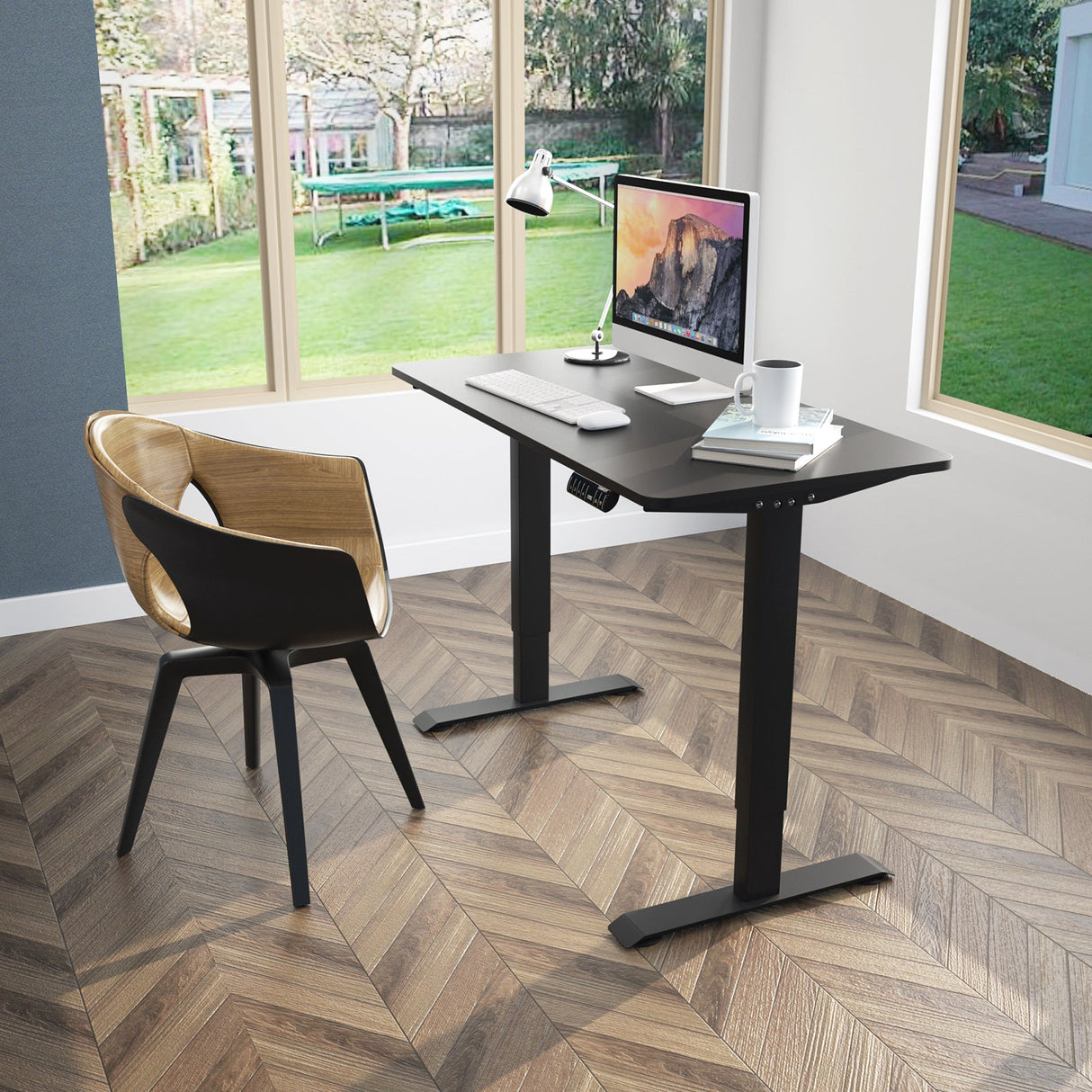 Costway Electric Adjustable Standing Desk Stand up Workstation w/Control Black HW67581BK