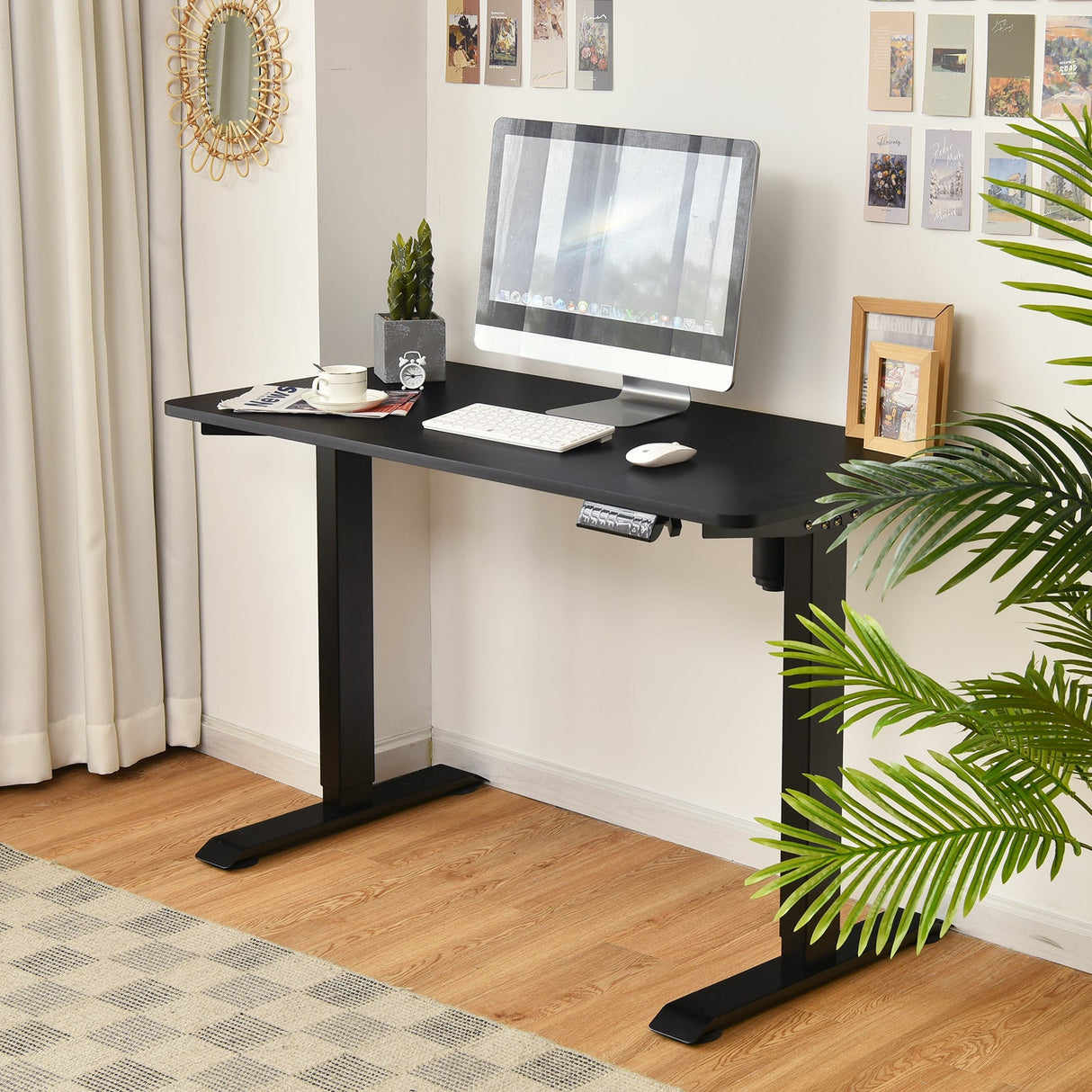 Costway Electric Adjustable Standing Desk Stand up Workstation w/Control Black HW67581BK