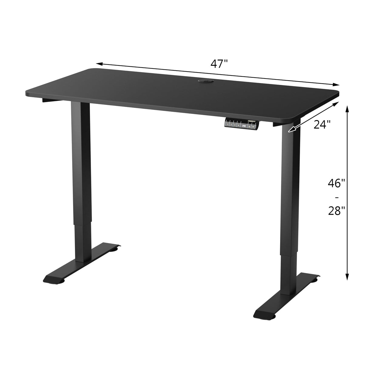 Costway Electric Adjustable Standing Desk Stand up Workstation w/Control Black HW67581BK