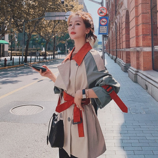 Windbreaker Loose Belt Trench Coat