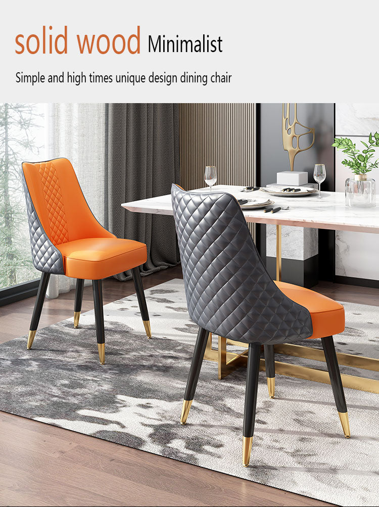 Leather Backed Wooden Dining Chair