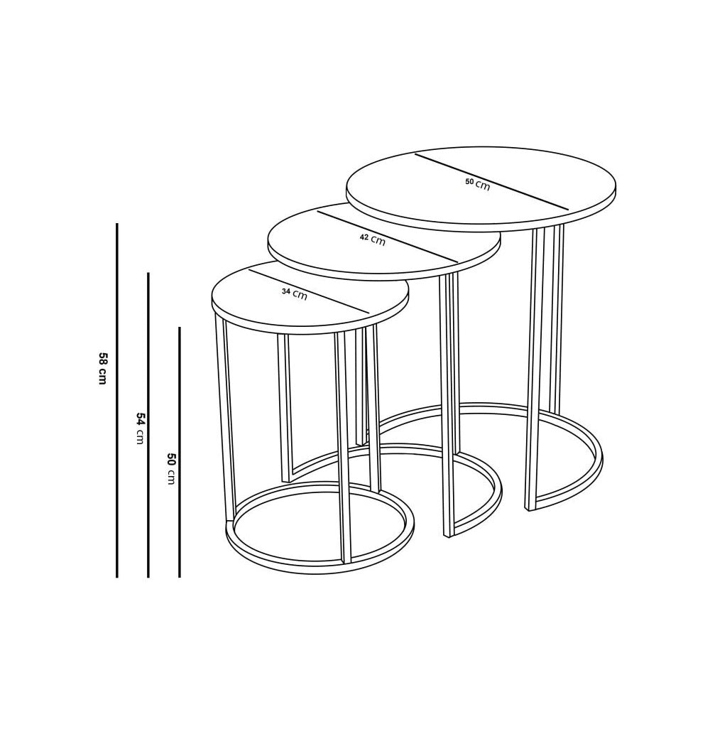 Silver White Marble Glass Coffee Tables (3pcs)