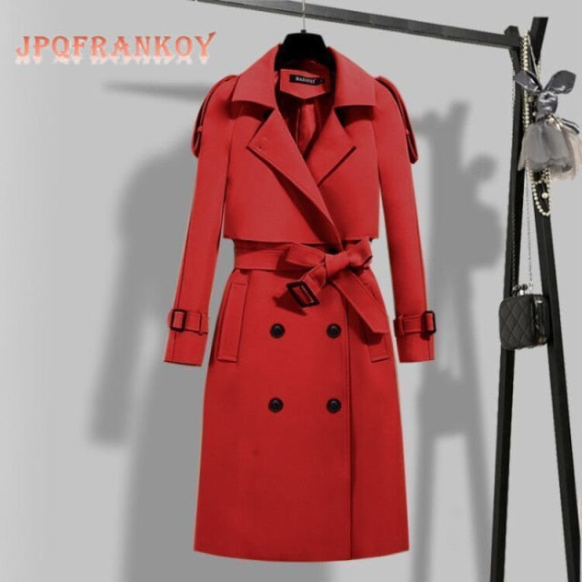 Windbreaker Waist Slim Trench Coat