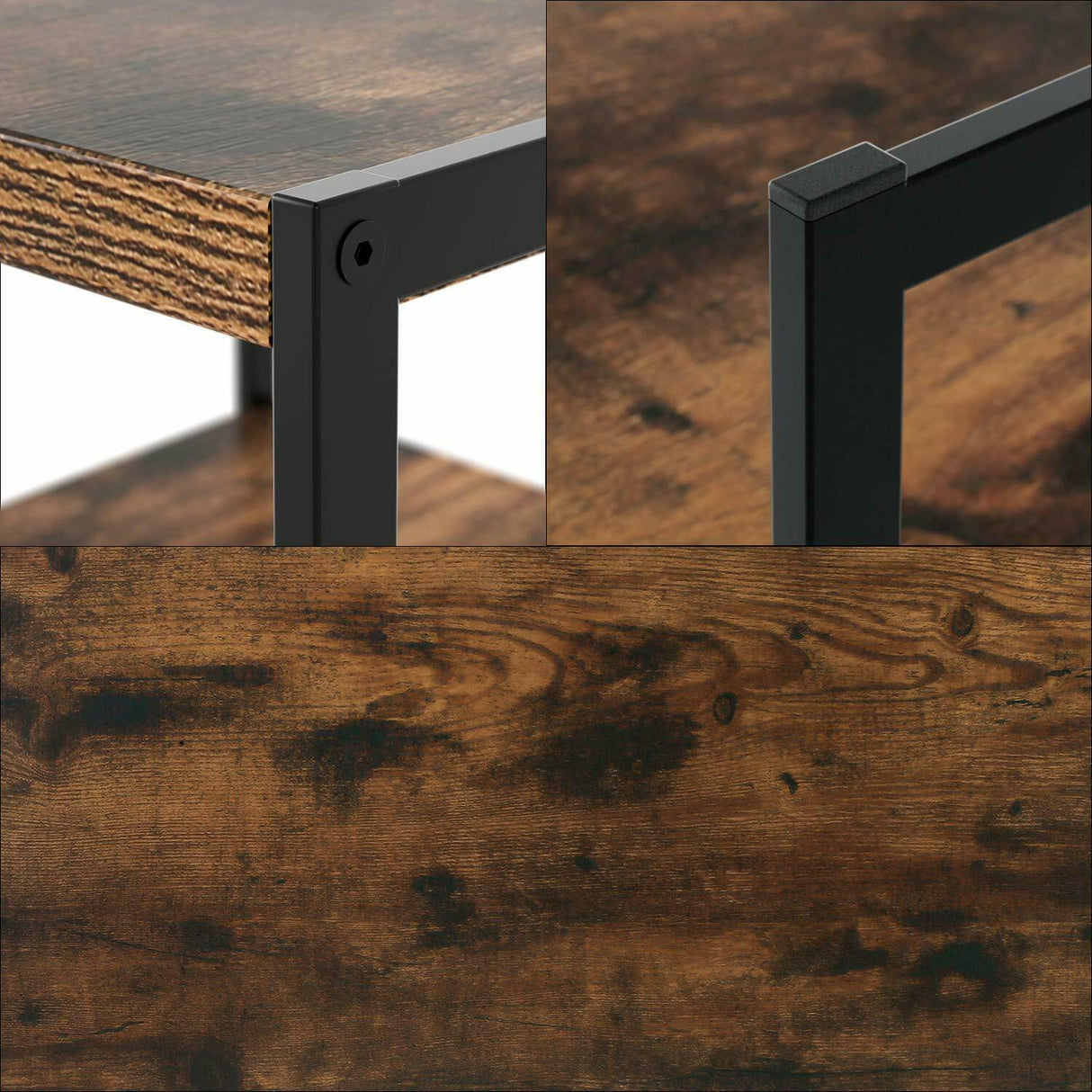 Rustic Industrial Bedside End Table
