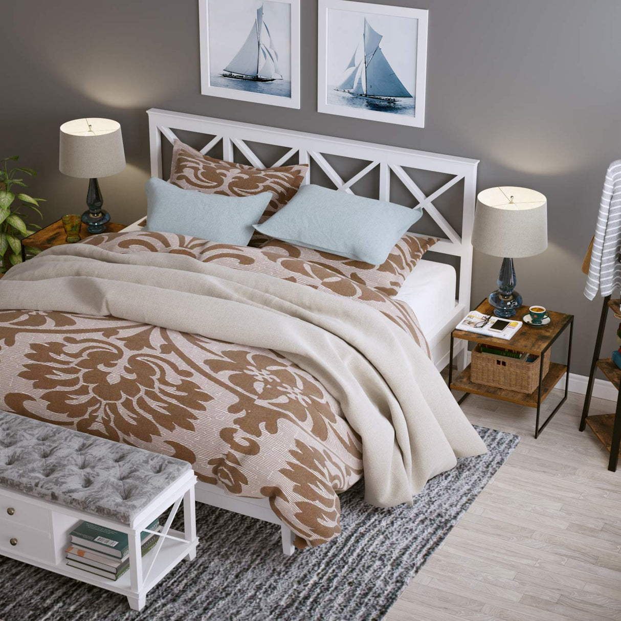 Rustic Industrial Bedside End Table