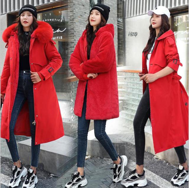 Thick Fur Padded Parkas Coat