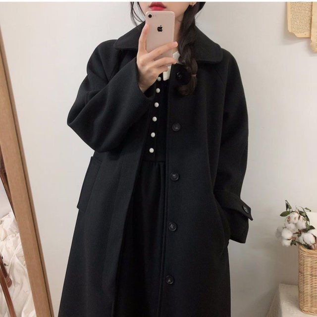 Woolen Loose Thin Thickened Coat