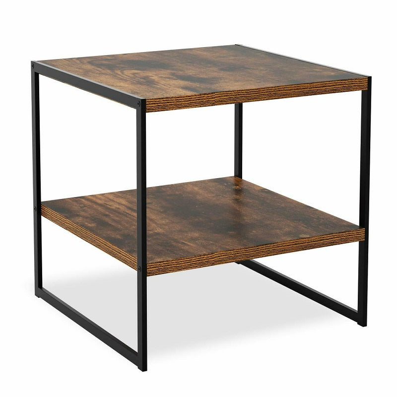 Rustic Industrial Bedside End Table