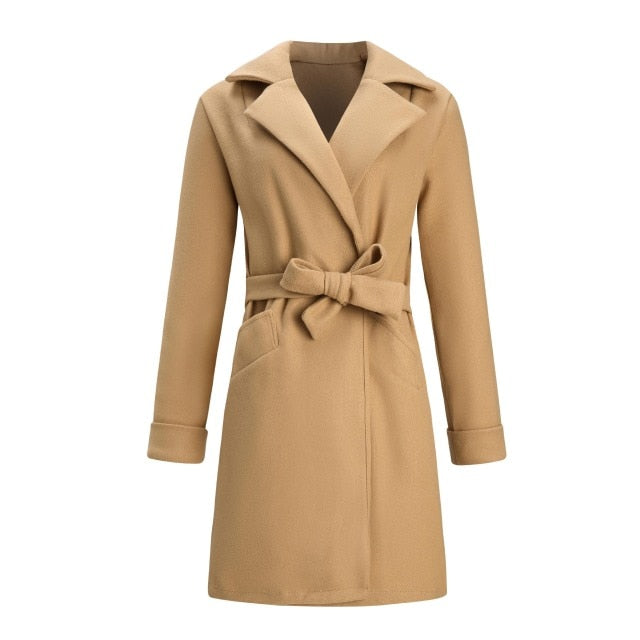 Wool Long Elegant Vintage Slim Fit Coat