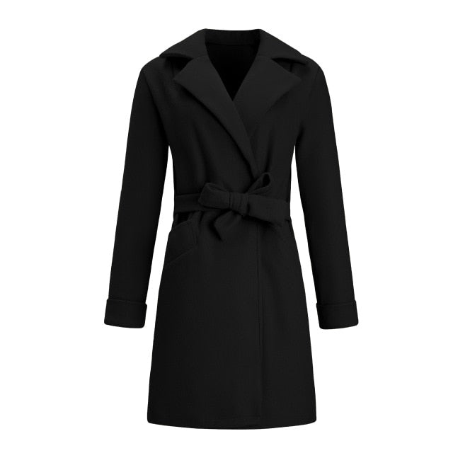 Wool Long Elegant Vintage Slim Fit Coat