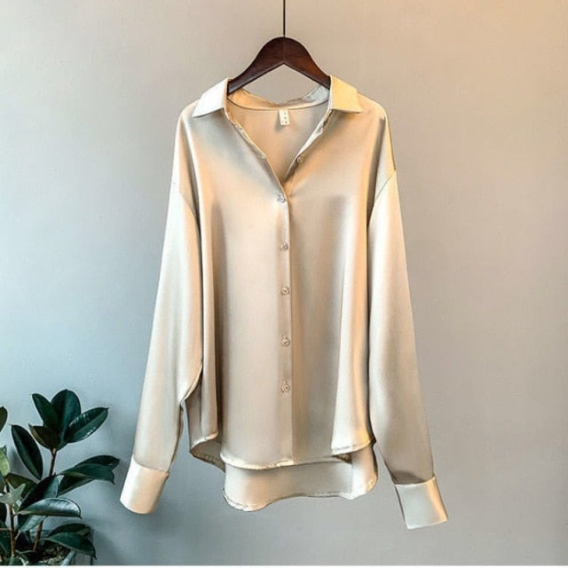 Satin Silk Vintage Office Blouse