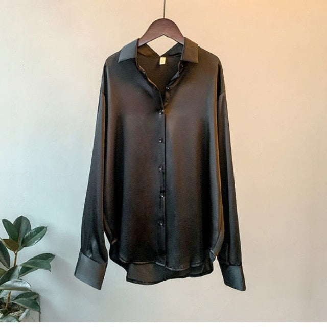 Satin Silk Vintage Office Blouse